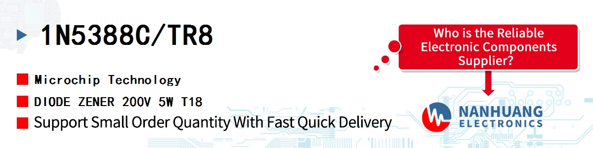 1N5388C/TR8 Microchip DIODE ZENER 200V 5W T18