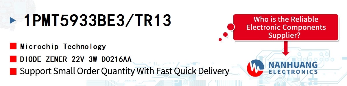 1PMT5933BE3/TR13 Microchip DIODE ZENER 22V 3W DO216AA