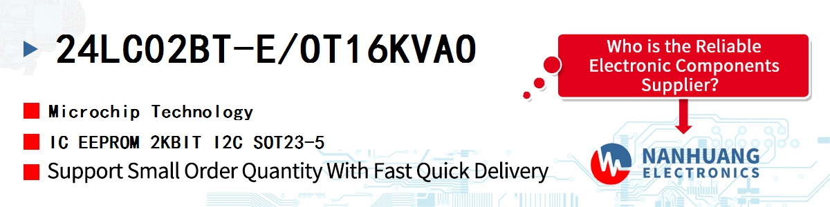 24LC02BT-E/OT16KVAO Microchip IC EEPROM 2KBIT I2C SOT23-5