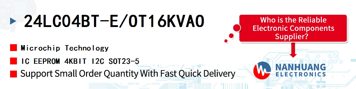 24LC04BT-E/OT16KVAO Microchip IC EEPROM 4KBIT I2C SOT23-5