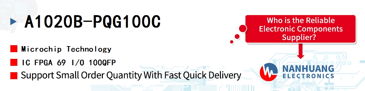 A1020B-PQG100C Microchip IC FPGA 69 I/O 100QFP
