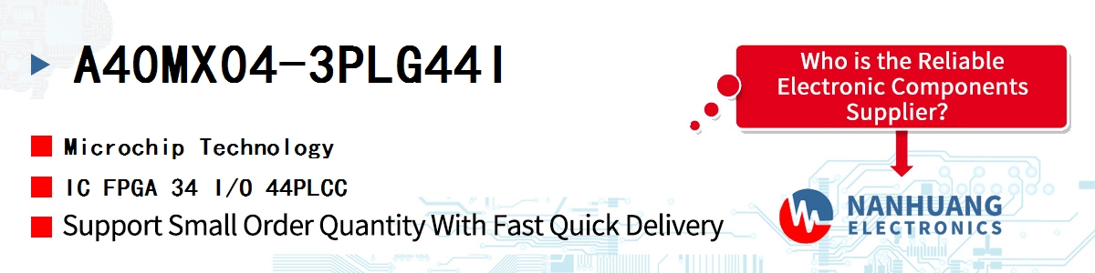 A40MX04-3PLG44I Microchip IC FPGA 34 I/O 44PLCC