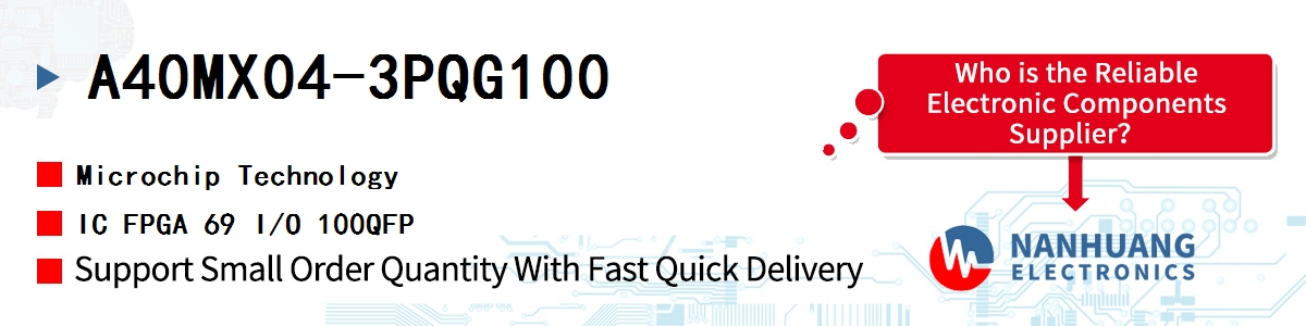 A40MX04-3PQG100 Microchip IC FPGA 69 I/O 100QFP