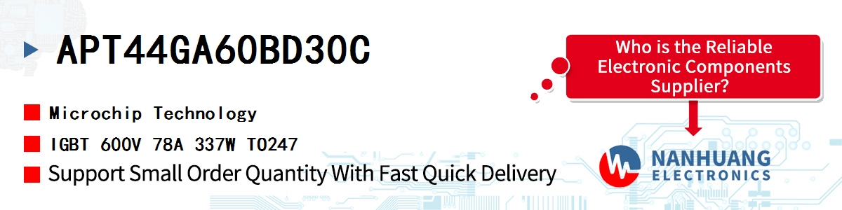 APT44GA60BD30C Microchip IGBT 600V 78A 337W TO247