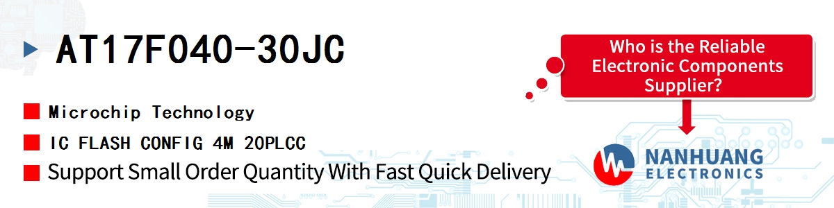 AT17F040-30JC Microchip IC FLASH CONFIG 4M 20PLCC