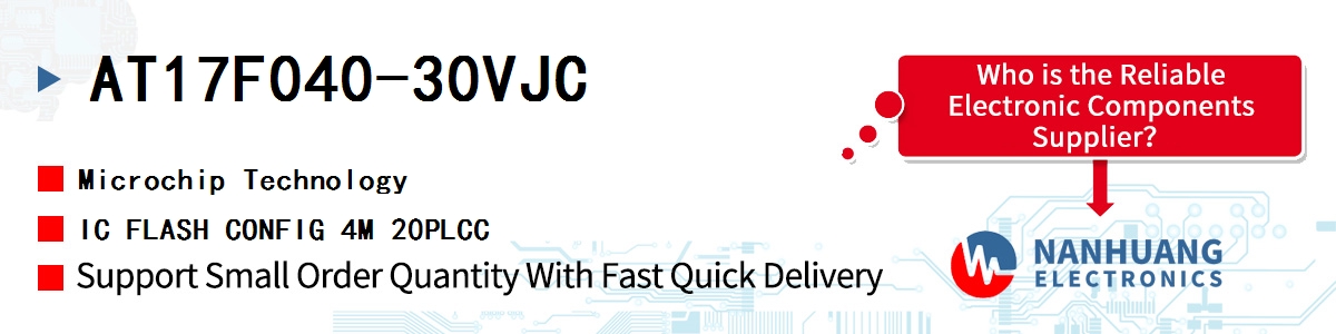 AT17F040-30VJC Microchip IC FLASH CONFIG 4M 20PLCC