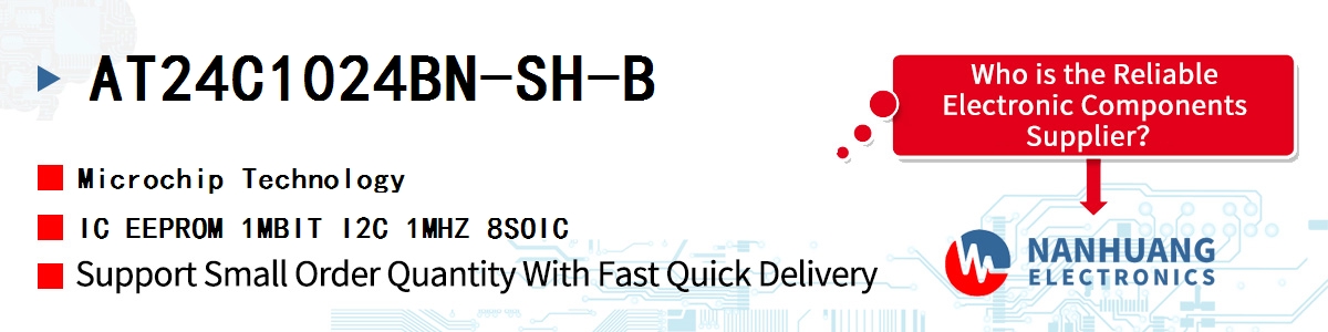 AT24C1024BN-SH-B Microchip IC EEPROM 1MBIT I2C 1MHZ 8SOIC