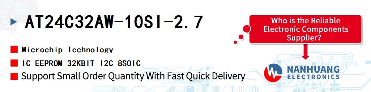 AT24C32AW-10SI-2.7 Microchip IC EEPROM 32KBIT I2C 8SOIC