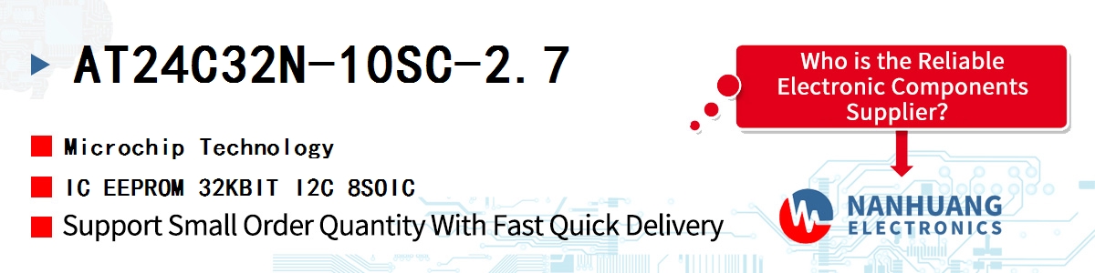 AT24C32N-10SC-2.7 Microchip IC EEPROM 32KBIT I2C 8SOIC