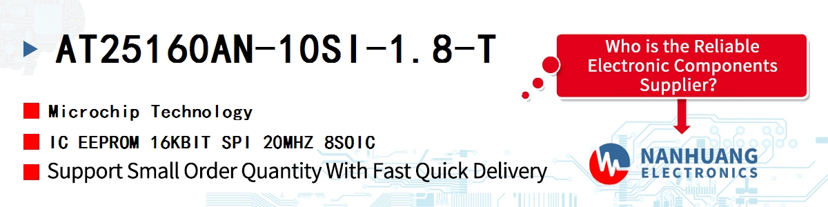 AT25160AN-10SI-1.8-T Microchip IC EEPROM 16KBIT SPI 20MHZ 8SOIC