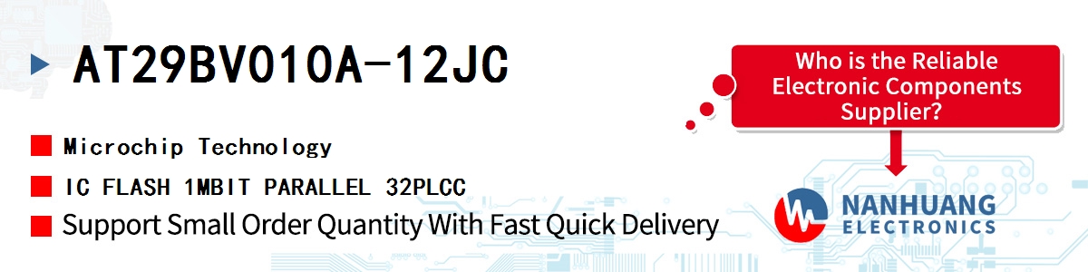 AT29BV010A-12JC Microchip IC FLASH 1MBIT PARALLEL 32PLCC