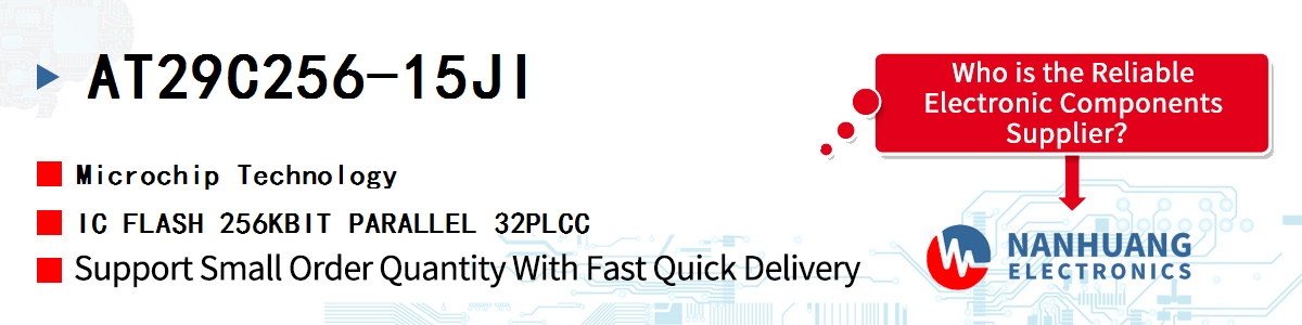AT29C256-15JI Microchip IC FLASH 256KBIT PARALLEL 32PLCC