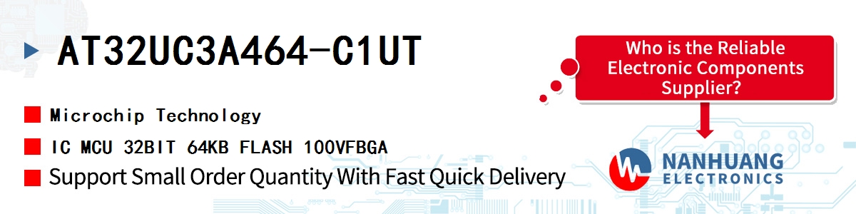 AT32UC3A464-C1UT Microchip IC MCU 32BIT 64KB FLASH 100VFBGA