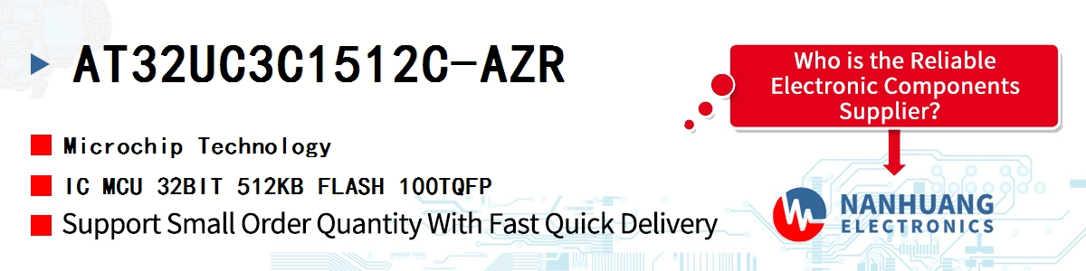 AT32UC3C1512C-AZR Microchip IC MCU 32BIT 512KB FLASH 100TQFP