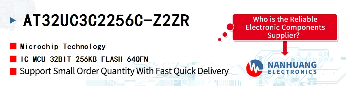 AT32UC3C2256C-Z2ZR Microchip IC MCU 32BIT 256KB FLASH 64QFN
