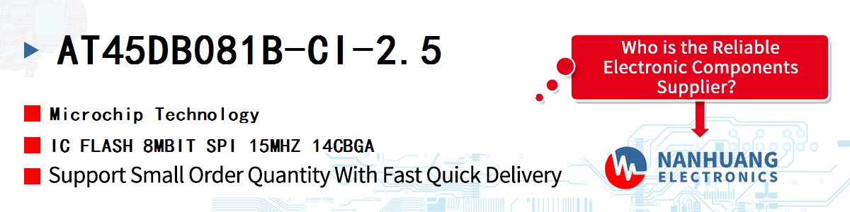 AT45DB081B-CI-2.5 Microchip IC FLASH 8MBIT SPI 15MHZ 14CBGA