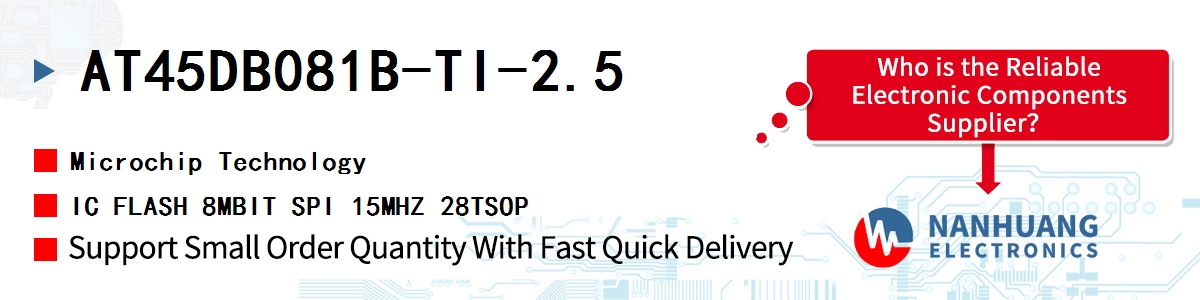 AT45DB081B-TI-2.5 Microchip IC FLASH 8MBIT SPI 15MHZ 28TSOP