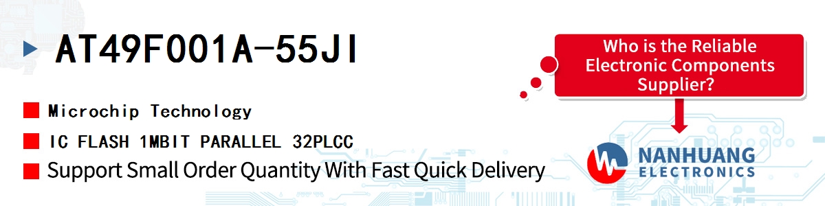 AT49F001A-55JI Microchip IC FLASH 1MBIT PARALLEL 32PLCC