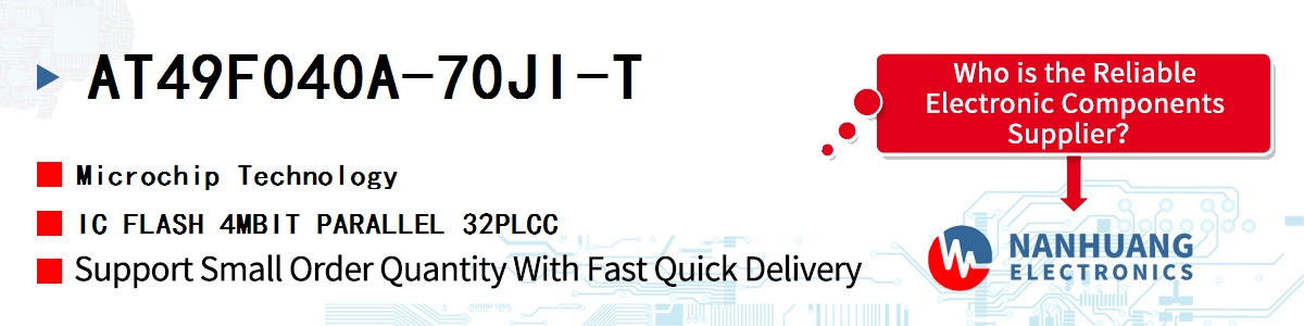 AT49F040A-70JI-T Microchip IC FLASH 4MBIT PARALLEL 32PLCC