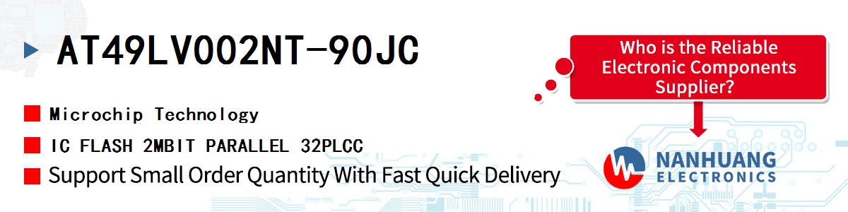 AT49LV002NT-90JC Microchip IC FLASH 2MBIT PARALLEL 32PLCC