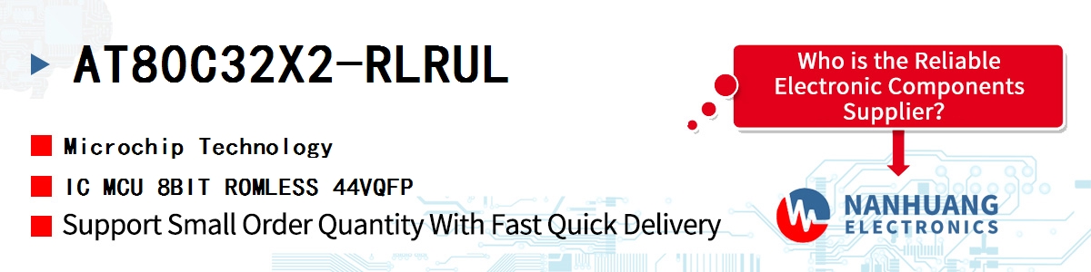 AT80C32X2-RLRUL Microchip IC MCU 8BIT ROMLESS 44VQFP