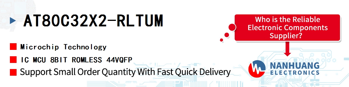 AT80C32X2-RLTUM Microchip IC MCU 8BIT ROMLESS 44VQFP