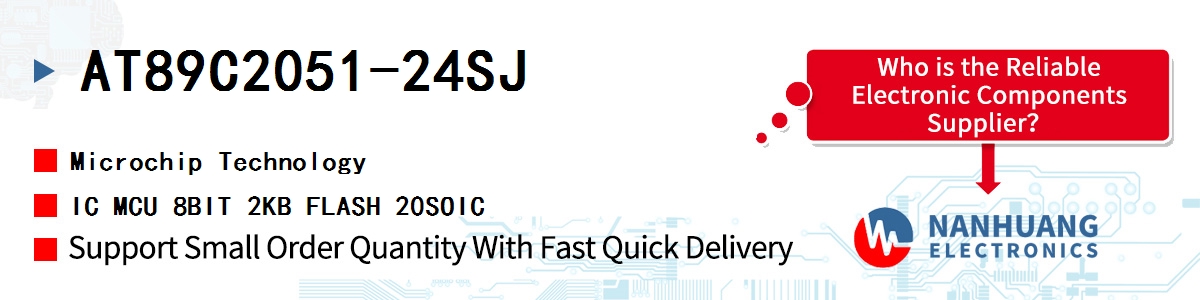 AT89C2051-24SJ Microchip IC MCU 8BIT 2KB FLASH 20SOIC