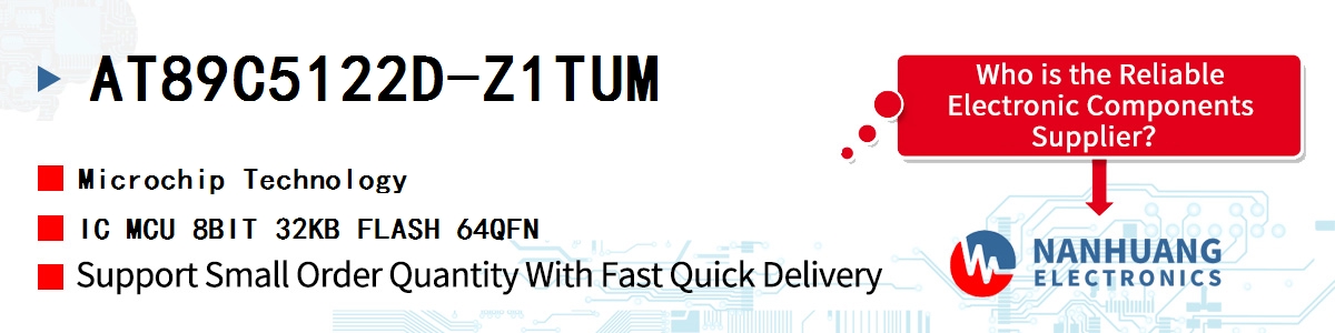AT89C5122D-Z1TUM Microchip IC MCU 8BIT 32KB FLASH 64QFN