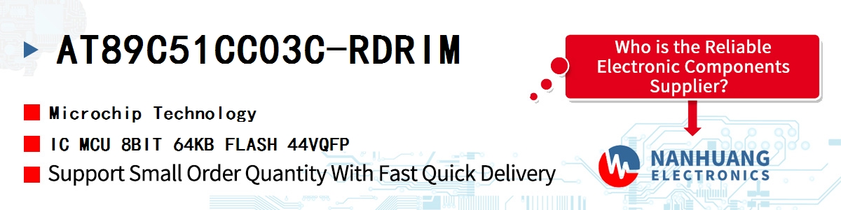 AT89C51CC03C-RDRIM Microchip IC MCU 8BIT 64KB FLASH 44VQFP