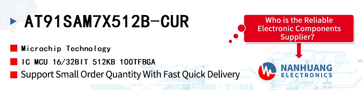 AT91SAM7X512B-CUR Microchip IC MCU 16/32BIT 512KB 100TFBGA