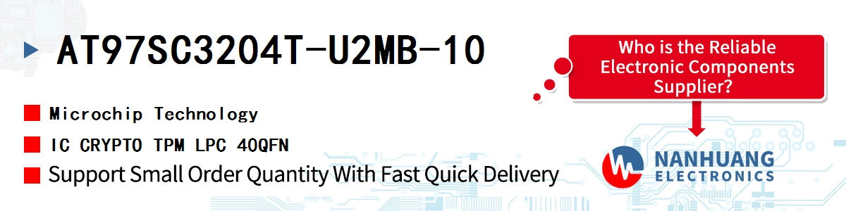 AT97SC3204T-U2MB-10 Microchip IC CRYPTO TPM LPC 40QFN