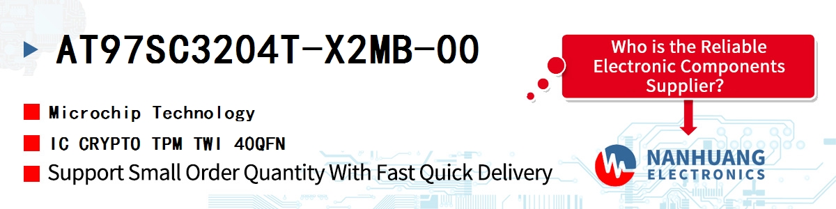 AT97SC3204T-X2MB-00 Microchip IC CRYPTO TPM TWI 40QFN