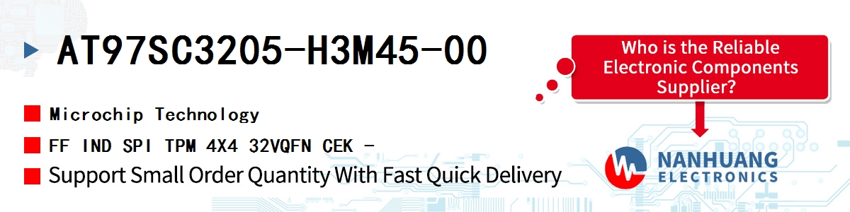 AT97SC3205-H3M45-00 Microchip FF IND SPI TPM 4X4 32VQFN CEK -