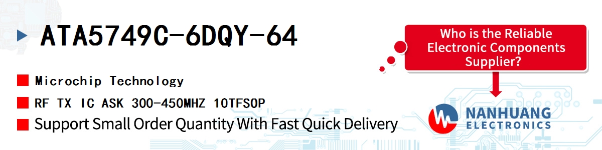 ATA5749C-6DQY-64 Microchip RF TX IC ASK 300-450MHZ 10TFSOP