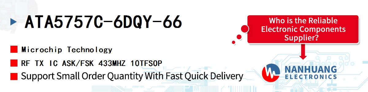 ATA5757C-6DQY-66 Microchip RF TX IC ASK/FSK 433MHZ 10TFSOP