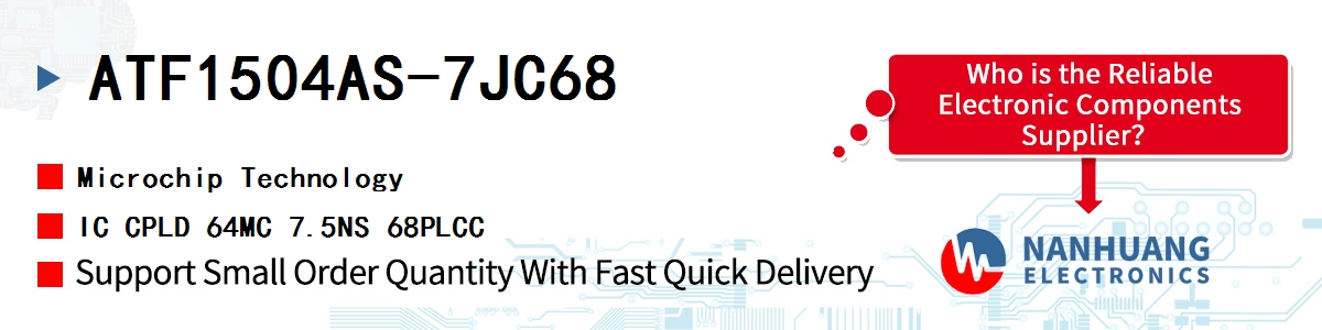 ATF1504AS-7JC68 Microchip IC CPLD 64MC 7.5NS 68PLCC
