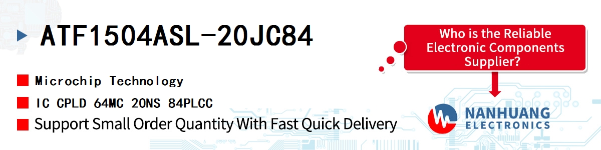 ATF1504ASL-20JC84 Microchip IC CPLD 64MC 20NS 84PLCC