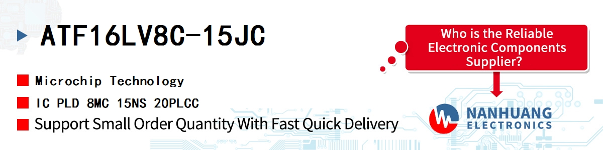 ATF16LV8C-15JC Microchip IC PLD 8MC 15NS 20PLCC