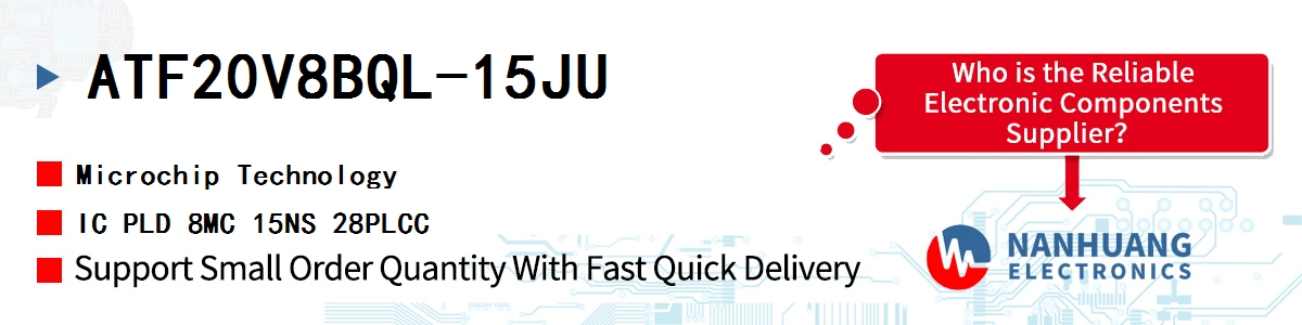 ATF20V8BQL-15JU Microchip IC PLD 8MC 15NS 28PLCC