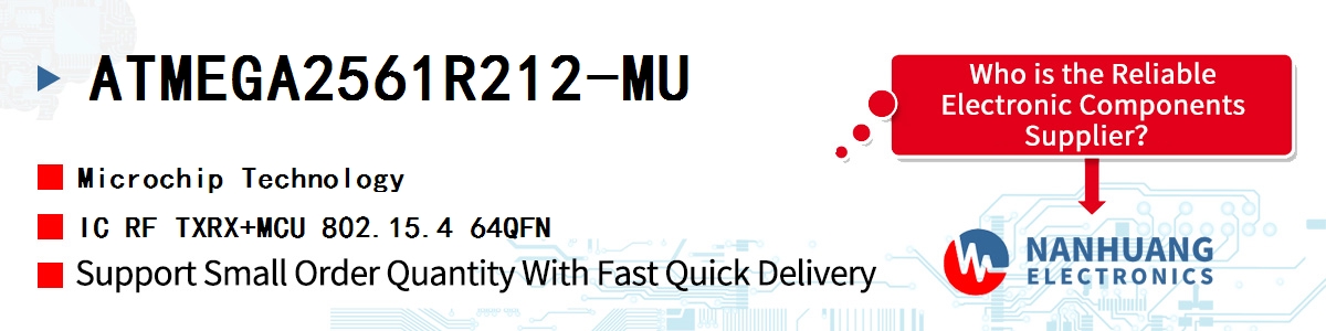 ATMEGA2561R212-MU Microchip IC RF TXRX+MCU 802.15.4 64QFN