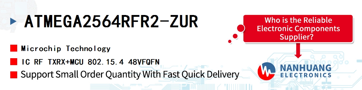 ATMEGA2564RFR2-ZUR Microchip IC RF TXRX+MCU 802.15.4 48VFQFN