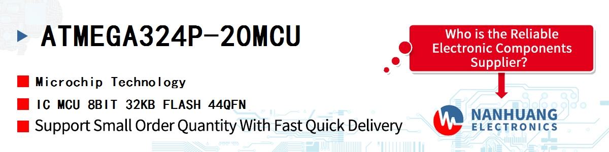 ATMEGA324P-20MCU Microchip IC MCU 8BIT 32KB FLASH 44QFN