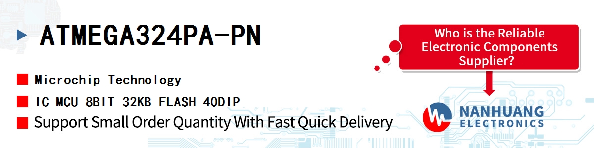 ATMEGA324PA-PN Microchip IC MCU 8BIT 32KB FLASH 40DIP