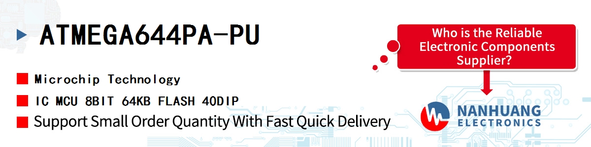 ATMEGA644PA-PU Microchip IC MCU 8BIT 64KB FLASH 40DIP