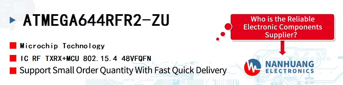 ATMEGA644RFR2-ZU Microchip IC RF TXRX+MCU 802.15.4 48VFQFN
