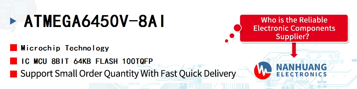ATMEGA6450V-8AI Microchip IC MCU 8BIT 64KB FLASH 100TQFP