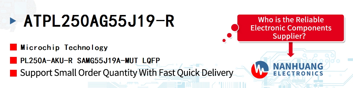 ATPL250AG55J19-R Microchip PL250A-AKU-R SAMG55J19A-MUT LQFP