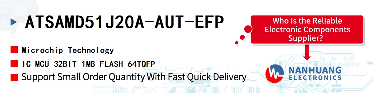 ATSAMD51J20A-AUT-EFP Microchip IC MCU 32BIT 1MB FLASH 64TQFP