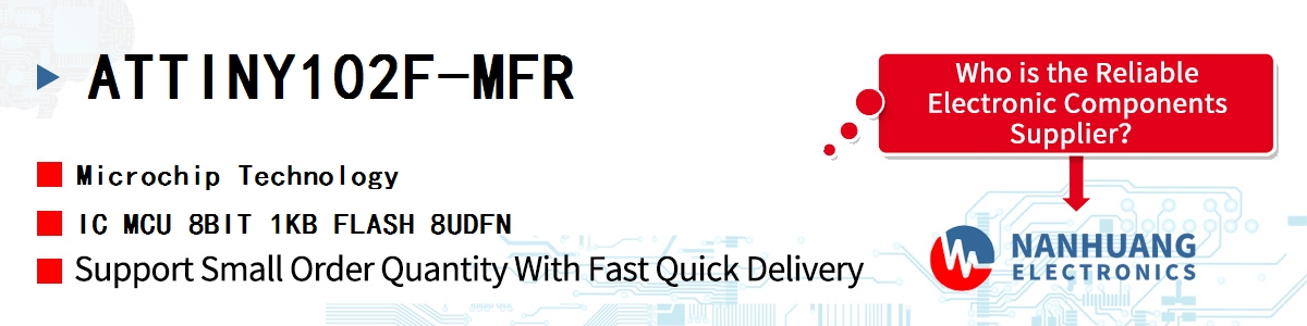 ATTINY102F-MFR Microchip IC MCU 8BIT 1KB FLASH 8UDFN