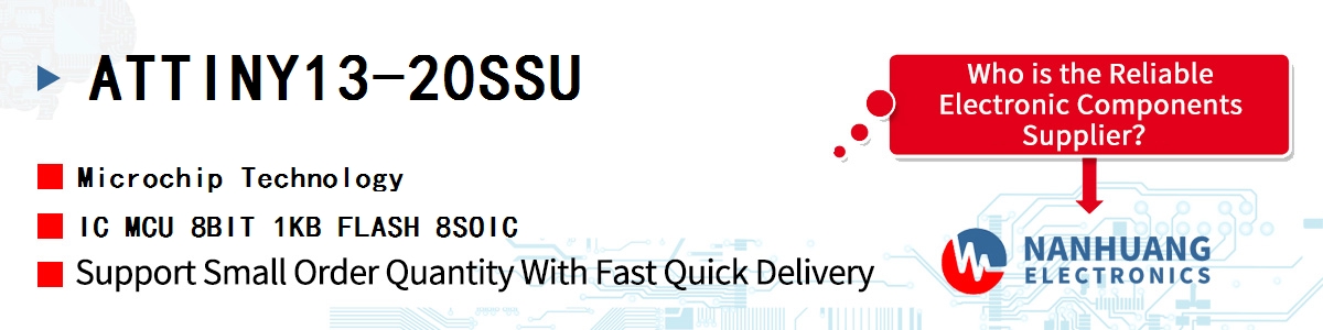 ATTINY13-20SSU Microchip IC MCU 8BIT 1KB FLASH 8SOIC